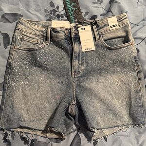 Judy Blue Distressed Gray Denim Shorts